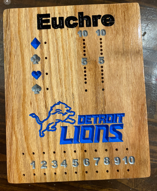 Detroit Loins Euchre Board